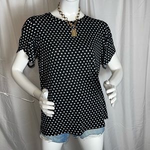 NWT-MICHAEL Michael Kors Polka Dot Top- MEDIUM